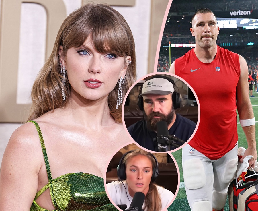 Taylor Swift, Travis and Jason and Kylie Kelce