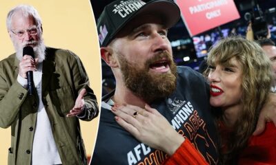 David Letterman and Taylor Swift with Travis Kelce