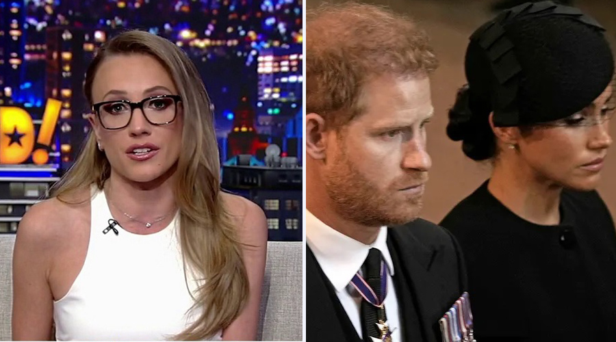 Kat Timpf and Prince Harry with Meghan Markle