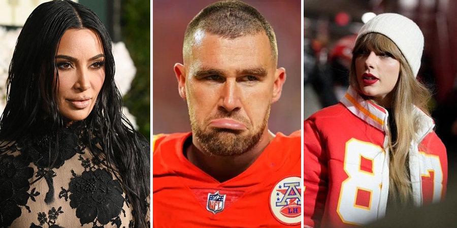 Kim Kardarshian, Travis Kelce and Taylor Swift