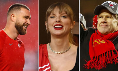 Travis Kelce with Taylor Swift and Clark Hunt