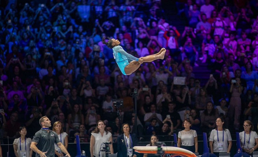 Simone Biles Flying