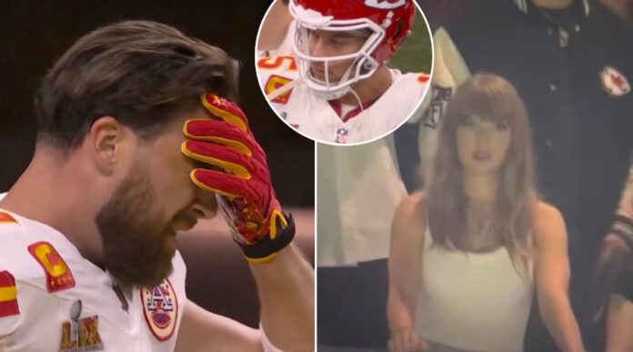 Watch Travis Kelce in Tears on Chiefs Sideline After Patrick Mahomes’ Pick-Six Shakes Up Super Bowl 2025 – “Taylor Can’t Take It Anymore and Joins in Tears”